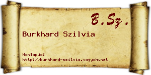 Burkhard Szilvia névjegykártya